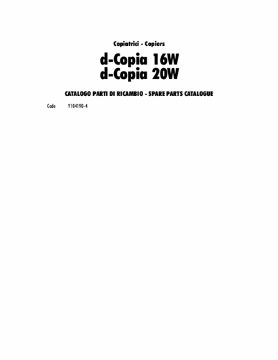 OLIVEETI d-Copia16W_20W Parts Manual FREE download more manual very  soon